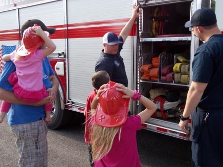 Showing Children A Fire Truck